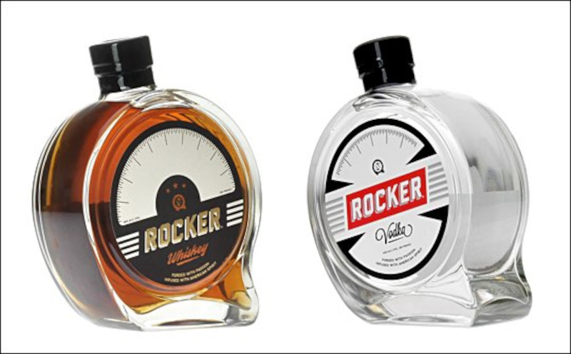 Bootles of whiskey and vodka
